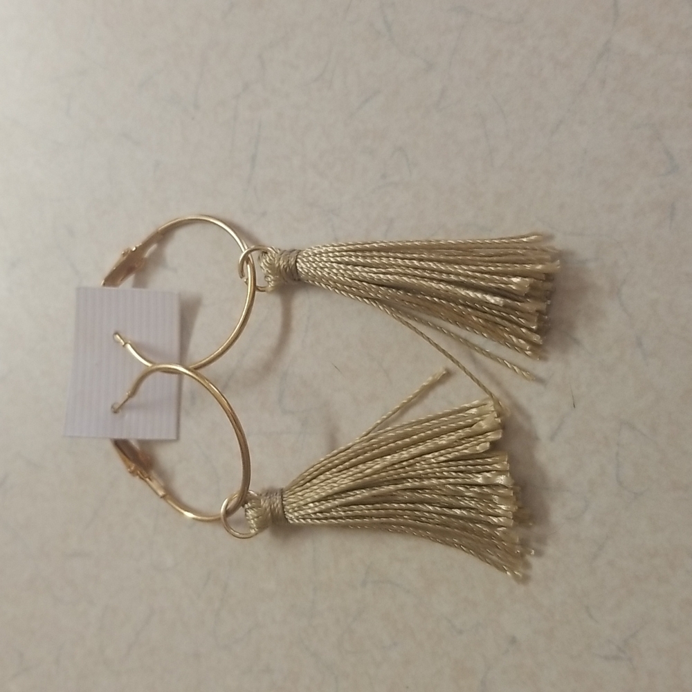 Golden tassle earrings​